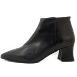 Femme bottines - vernissage - noir - cuir souple - zip