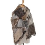 Femmes cashmere chle plaid charpe frange femme
