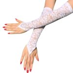 Femmes dentelle gants annes 1920 long coude mitaines gants motif de fleurs brassard pour mariage de ...