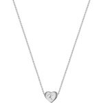Femme fille argent c?ur lettre collier - plaqu� or 18 carats acier inoxydable bijoux longueur 45 cm peut ...