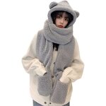 Femme hiver bonnet �charpe et gants ensemble 3 en 1 douce chaude doublure polaire �charpe gants pour ...