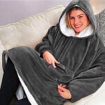 Femmes hommes huggle hoodie couverture 120 cm manches longues en peluche lazy tv pull en plein air robe ... Femmes hommes huggle hoodie couverture 120 cm manches longues en peluche lazy tv pull en plein air robe ...