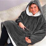 Femmes hommes huggle hoodie couverture 120 cm manches longues en peluche lazy tv pull en plein air robe ... Femmes hommes huggle hoodie couverture 120 cm manches longues en peluche lazy tv pull en plein air robe ...