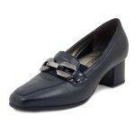 Femme mocassin - soffice sogno - cuir souple - bleu fonc� - taille 37