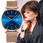 Femmes montres top luxe ultra - mince dames en acier inoxydable maille ceinture bracelet montre �tanche ...