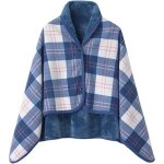 Femme poncho polaire sweat plaid chle polaire cape chaud dhiver avec boutons couverture  carreaux bleu ...