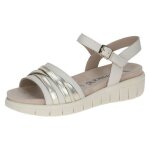 Femme sandale - caprice - cuir beige - confort - semelle amovible