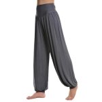 Femme sarouels pantalon bouffant elastique extensible - tu - gris