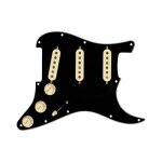 Fender pre - wired strat pickguard custom shop fat 50s sss black 11