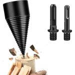 Fendeuse bois c�ne 42mm fendeur de buche avec 2 poign�es de forage fendeuse de b�ches pour marteau �lectrique ...