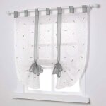 Fenetre broderie stores romain voilages d�coration para chambre balcon cuisine gris 80cmx140cm