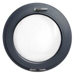 Fenêtre ronde à soufflet 800 mm pvc anthracite lisse 7016 Fenêtre ronde à soufflet 800 mm pvc anthracite lisse 7016