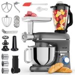 Fentic robot p�tissier 6 - en - 1 2000w ? bol inox 62l ? hachoir blender ? crochet fouet palette ? 6 ...