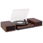 Fenton rp165d - platine vinyle avec 2 haut - parleurs int�gr�s - bois fonc� technologie bluetooth pour ...