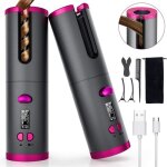 Fer  friser automatique sans fil fers  boucler sans fil portables avec cran lcd 6 temprature rglable ...