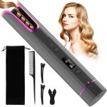 Fer � friser automatique sans fil - gris - 6 temp�ratures r�glables - 5 fonctions de chronom�trage