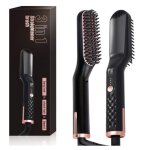 Fer � lisser 150 - 210�c brosse lissante �lectrique pour barbe lisseur professionnel - atelix - 3 en ...