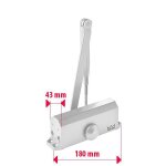 Ferme porte groom dorma argent avec bras  compas