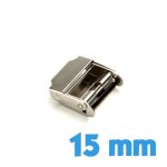 Fermoir pour bracelet maille milanaise 1 boucle montre 15 mm fermoir à coulisse montre Fermoir pour bracelet maille milanaise 1 boucle montre 15 mm fermoir à coulisse montre