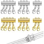 Fermoirs de collier - mixte - 6 pi�ces - dor� et argent� - magn�tiques - faciles � utiliser