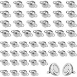 Fermoir magnétique - non spécifié - ronde - 6mm et 8mm - 50 pièces - argent Fermoir magnétique - non spécifié - ronde - 6mm et 8mm - 50 pièces - argent