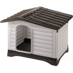 Niche pour chiens - ferplast - villa 90 - plastique - gris - 88 x 72 x 65 cm