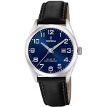 Montre - festina - 20446 - cuir noir - �tanch�it� 10 bars - cadran bleu