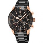 Montre - festina - f20578 / 1 - noir - doré rose - chronographe - 10 atm Montre - festina - f20578 / 1 - noir - doré rose - chronographe - 10 atm