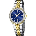 Festina f16868 / 3 montre femme bicolore acier inox / or plaqu� 5 atm bracelet acier massif pierres cz ...