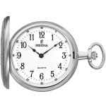 Montre de poche - festina - f2025 - acier inoxydable - analogique - blanc