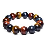 Festivus bracelet homme femme protection puissante oeil de tigre h�matite et obsidienne noire - taille ...