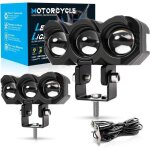 Feux additionnels led moto 60w 3 modes eclairages phares led de moto projecteur avant auxiliaire antibrouillar ...