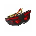 Feu ar universel replay a leds mask rouge - noir 3 fonctions (feu ar + stop + eclairage plaque) - homologue ...