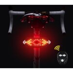 Feu arrière connecté de vélo avec clignotants - rechargeable usb - noir - mixte Feu arrière connecté de vélo avec clignotants - rechargeable usb - noir - mixte