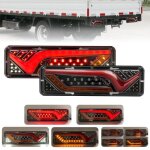 Feu arrire tanche  led 2 pices feu arrire pour remorque camion bateau caravane van frein de direc ...