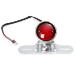 Feu arri�re lumi�re moto rouge scooter support plaque chrome 12v