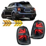 Feux arrieres noirs led sequentiels union jack mini cooper f55 f56 f57 (05637)