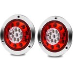 Feu arri�re rond pour camion 19 led �tanche ip65 clignotant et feu stop 12v - 24v compatible remorque ...