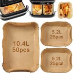 Feuilles de cuisson pour friteuse air chaud - zrse - lot de 100 pi�ces - 205x155 cm et 31x205 cm