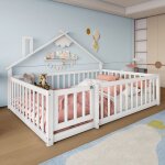 Feuille �paissie lit plat 140x190 cm lit denfant baignoire baignoire avec ch�teau bois de pine blanc