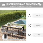 Feuille �paissie table de jardin pour 8 personnes table � manger aluminium 190 x 90 x 74 cm facile dentretien ...