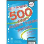 Feuillets mobiles perforés - clairefontaine - 21x297 cm - 500 pages - 90g - séyès Feuillets mobiles perforés - clairefontaine - 21x297 cm - 500 pages - 90g - séyès