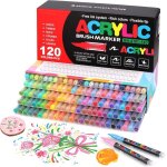 Feutre acrylique - napasa - feutre acrylique 120 couleurs - pointe pinceau 1 - 5 mm - encre � base deau ...