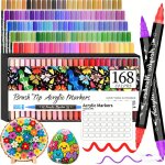Feutre acrylique 168 couleursstylos acryliques � pointe pinceau pour le coloriage adulteacrylic paint ...