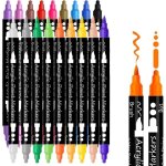 Feutre acrylique - marque - 18 couleurs - double pointe - s�chage rapide - imperm�able