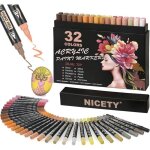 Feutres acryliques double pointe - zrse - 32 couleurs - tons de peau - pointe fine 1 mm - pointe pinceau ...
