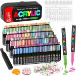 Feutres acryliques multicolores - zgeer - 240 pi�ces - sac de rangement inclus - nuancier inclus - pointe ...