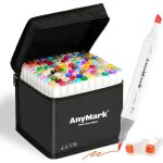 Feutres � alcool � double pointe - anymark - 100 + 1 couleurs - pointe pinceau et biseaut�e - encre � ...