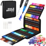 Feutres coloriage 120 couleurs aquamarker feutre stylos double pointe flexible aquarelle pour dessin ...