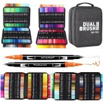Feutres coloriage 144 couleurs aquamarker feutre stylos double pointe flexible aquarelle pour dessin ...